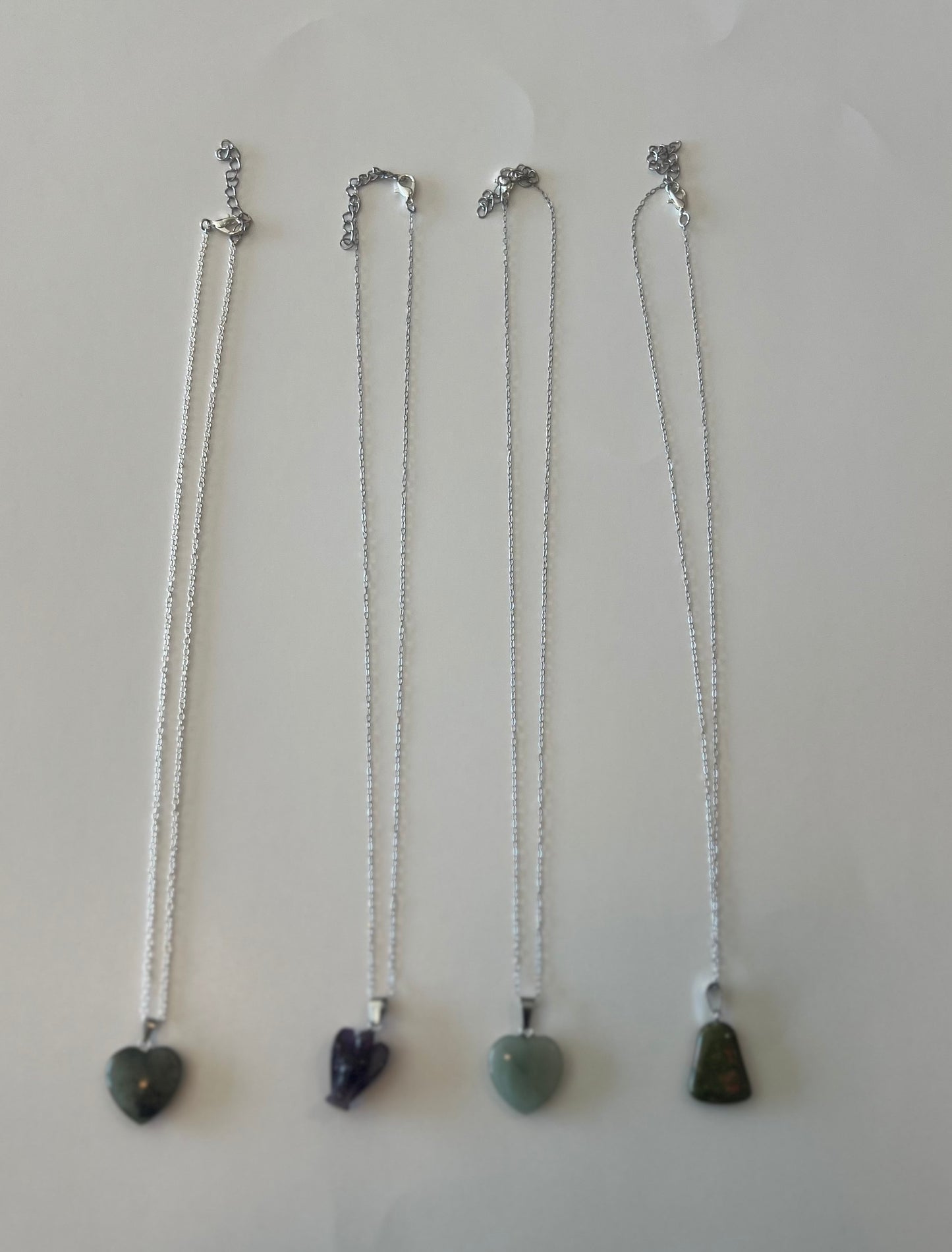 Assorted Gemstone Pendant Necklaces on Silver Chain