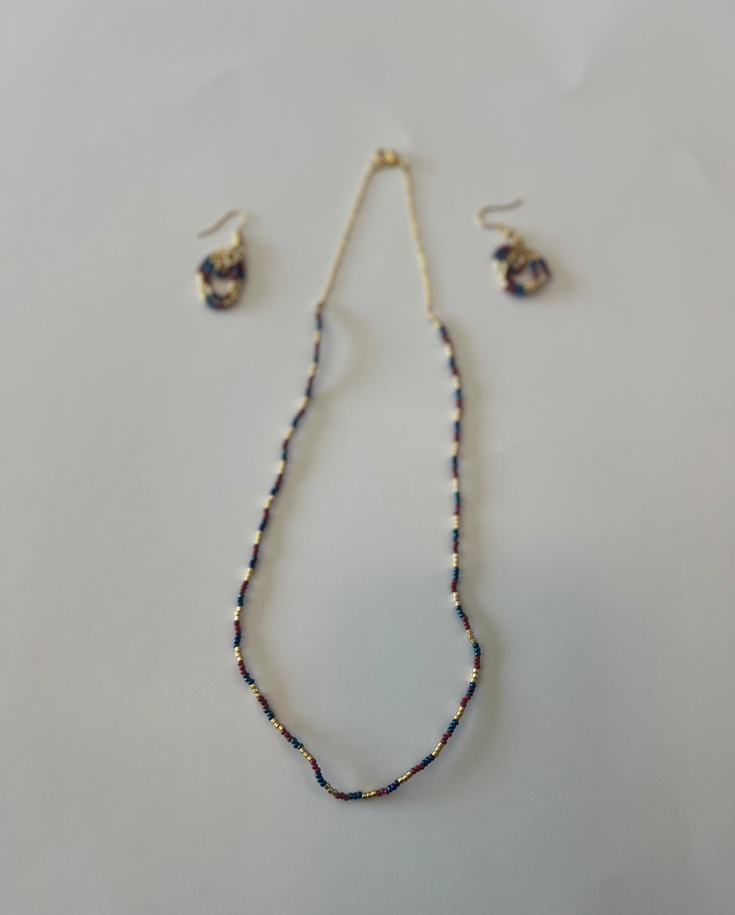 Tricolor Elegance Pearl Necklace set
