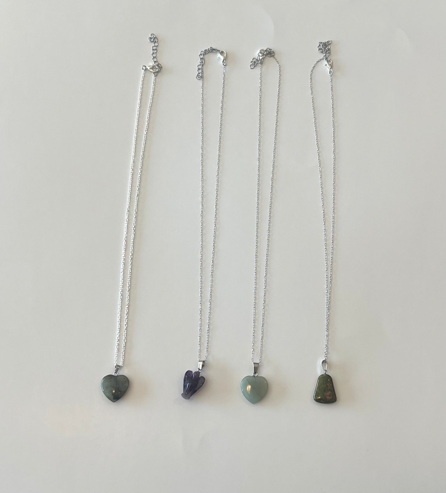 Assorted Gemstone Pendant Necklaces on Silver Chain