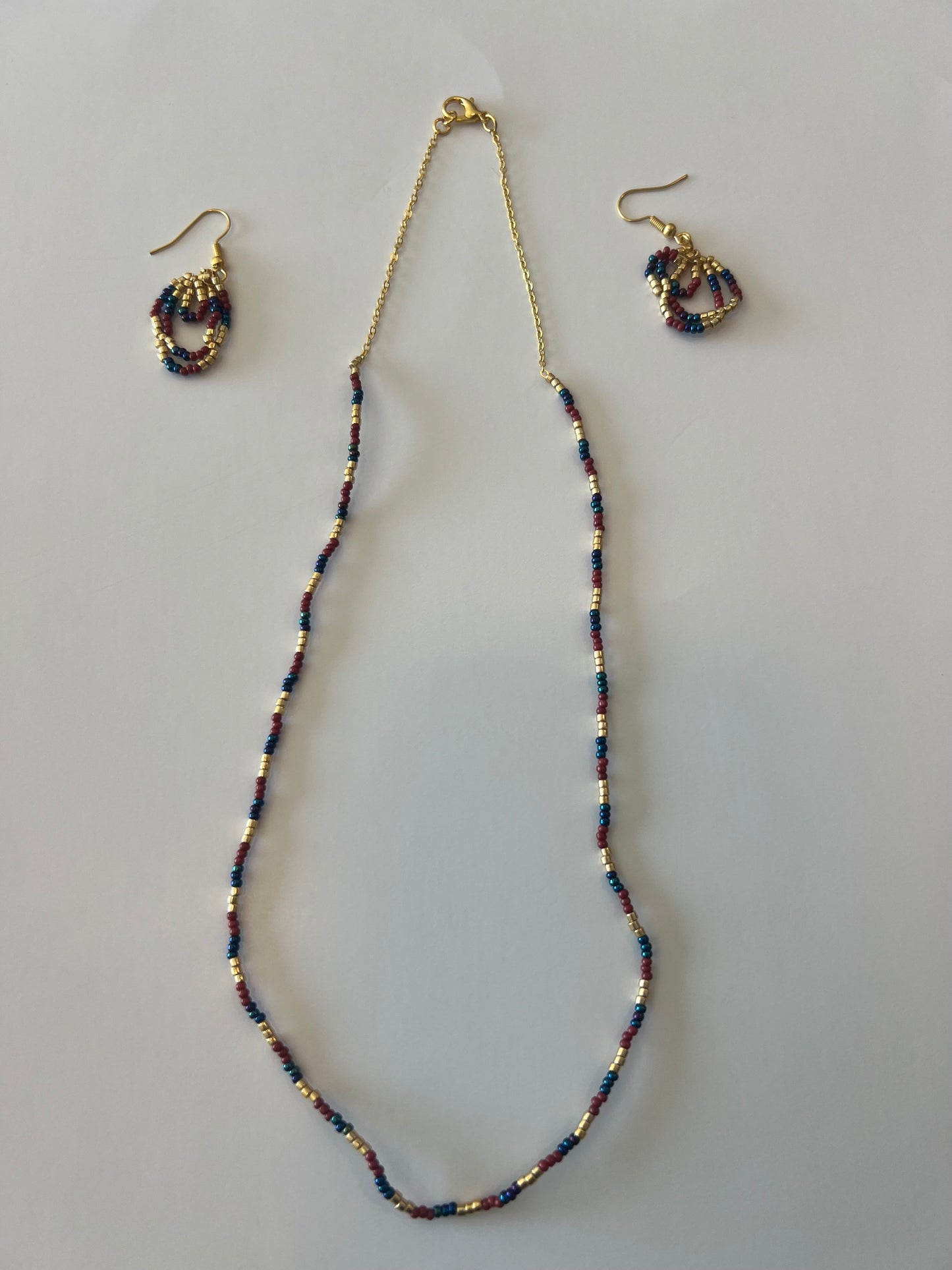 Tricolor Elegance Pearl Necklace set