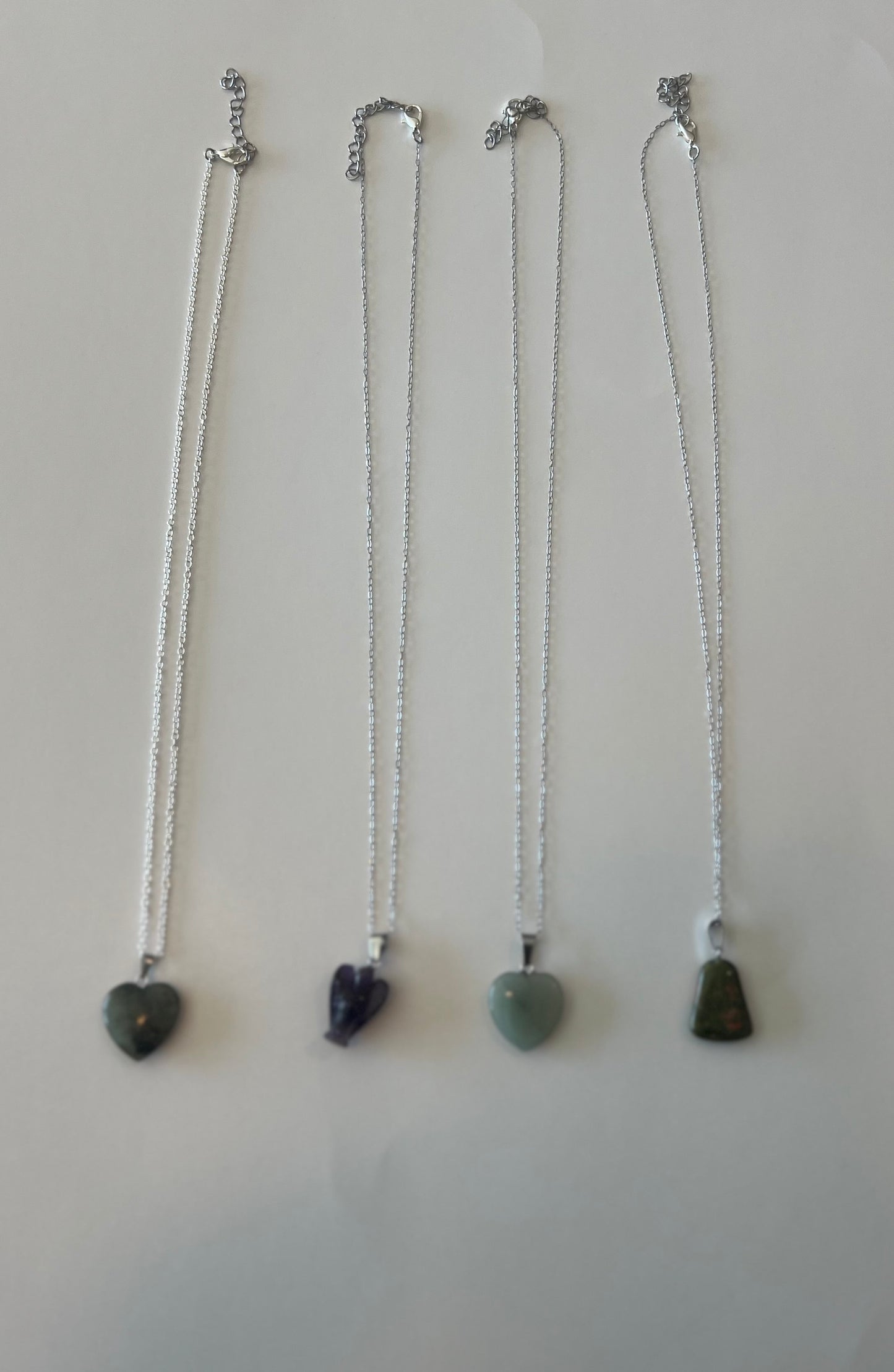 Assorted Gemstone Pendant Necklaces on Silver Chain