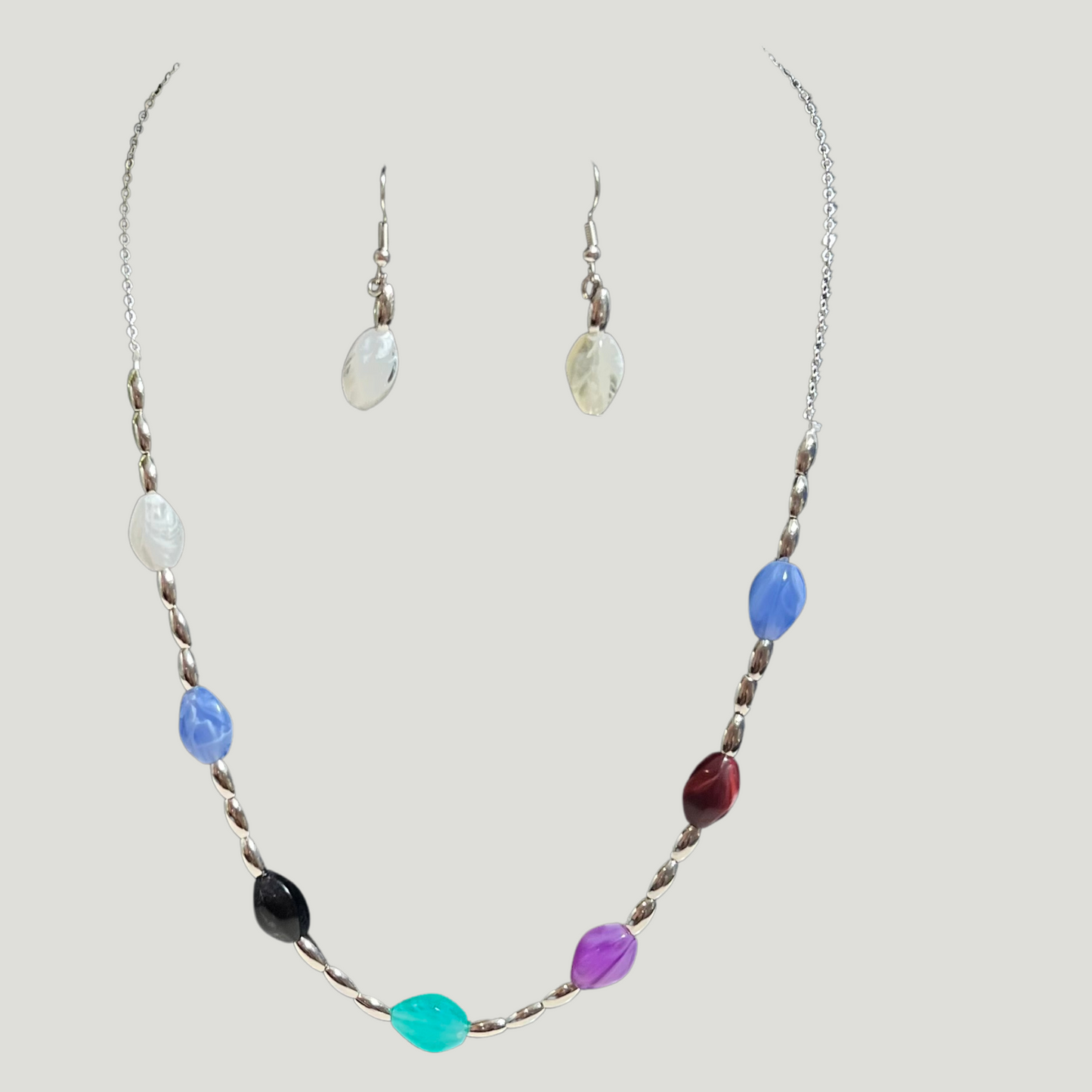 Silver Glow Rainbow Bead Set