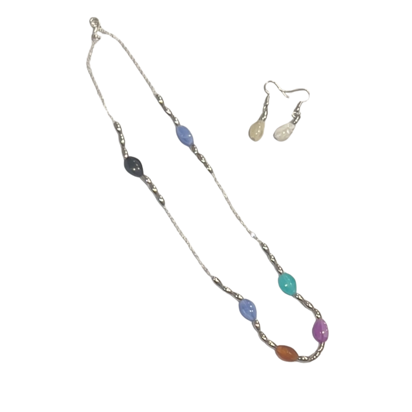 Silver Glow Rainbow Bead Set