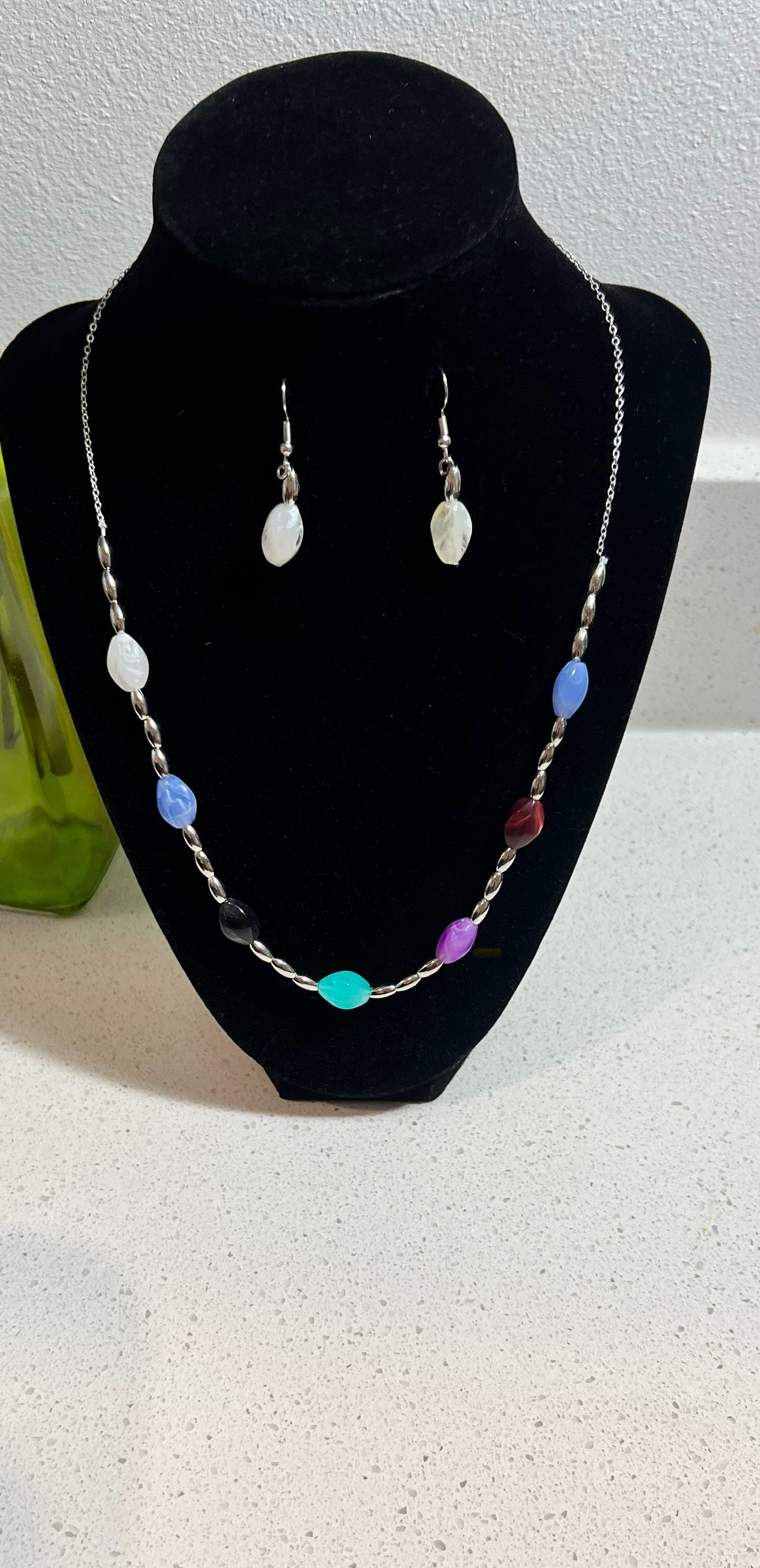 Silver Glow Rainbow Bead Set