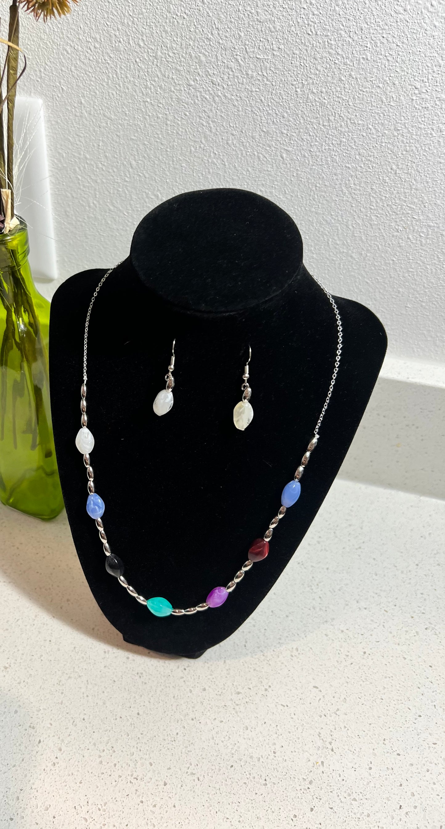 Silver Glow Rainbow Bead Set