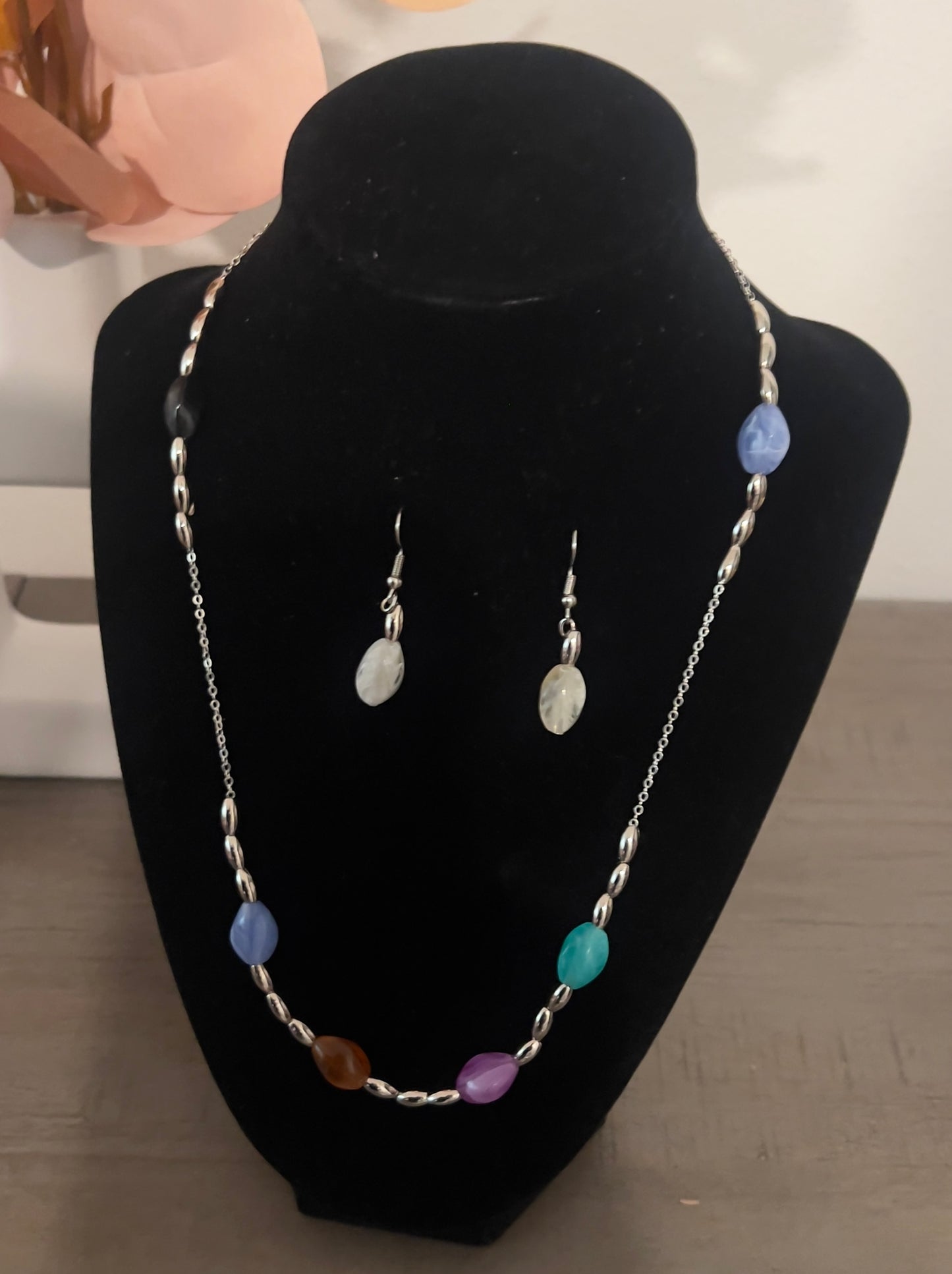 Silver Glow Rainbow Bead Set