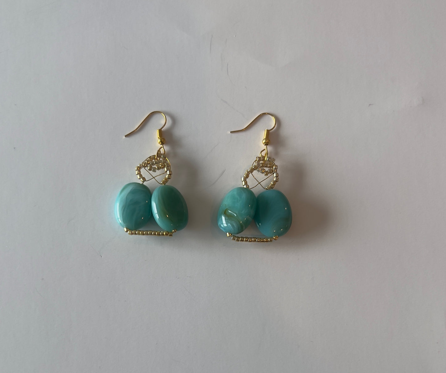 Ocean Mist Beaded Drop Earrings