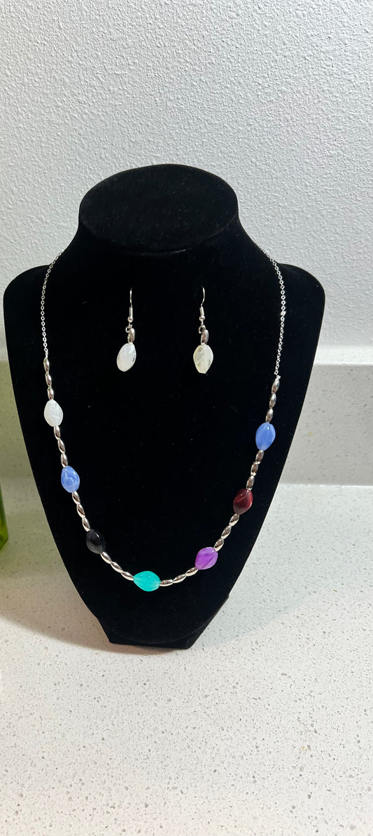 Silver Glow Rainbow Bead Set
