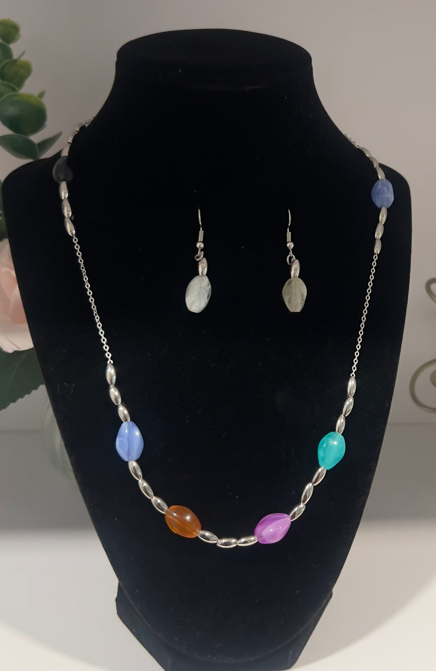 Silver Glow Rainbow Bead Set